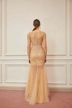 Floral Embellished Long Sleeve Gown Floral Embellished Long Sleeve Gown