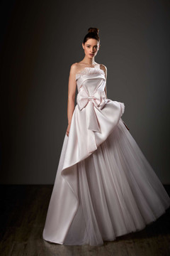 Strapless Draped A-Line Gown