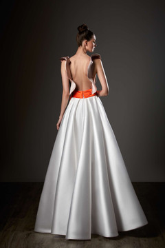 Satin Color Block Gown Satin Color Block Gown