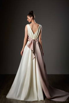 Sleeveless Side Slit Color Block Gown Sleeveless Side Slit Color Block Gown