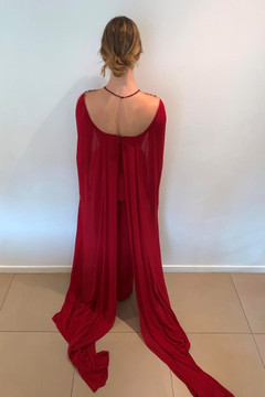 Sleeveless Beaded Crepe Jumpsuit Sleeveless Beaded Crepe Jumpsuit