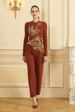 Long Sleeve Beaded Top Laine Jumpsuit Long Sleeve Beaded Top Laine Jumpsuit