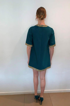 Short Sleeve Beaded Laine Dress Short Sleeve Beaded Laine Dress