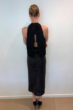 Embroidered Halter Top and Pencil Skirt Embroidered Halter Top and Pencil Skirt