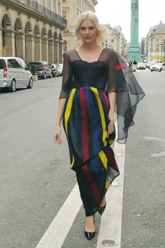Striped Organza Gown Striped Organza Gown