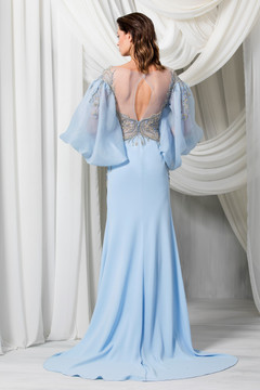 Long Sleeve Fitted Silk Crêpe Marocain Gown Long Sleeve Fitted Silk Crêpe Marocain Gown