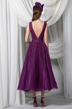 Sleeveless Tulle and Lace Midi Dress Sleeveless Tulle and Lace Midi Dress