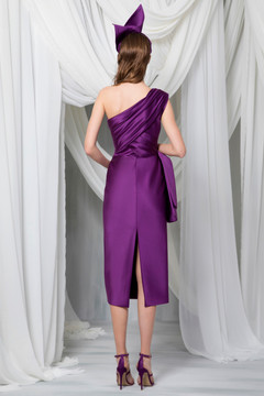 One Shoulder Satin Duchesse Dress