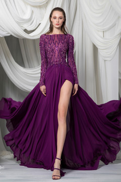 Long Sleeve Georgette Gown