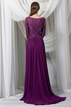 Long Sleeve Georgette Gown