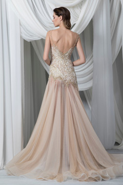 Cap Sleeve A-Line Tulle Gown Cap Sleeve A-Line Tulle Gown