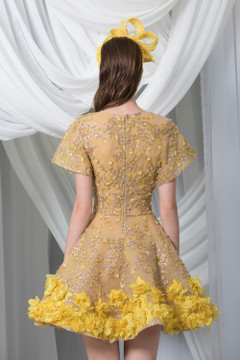 Short Sleeve Sequined Panicles Mini Dress Short Sleeve Sequined Panicles Mini Dress