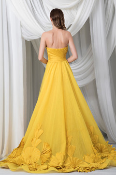 Strapless Taffeta Silk Gown