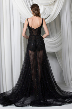 Sleeveless Keyhole Tulle Gown Sleeveless Keyhole Tulle Gown