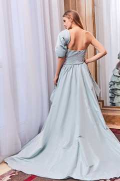 One Shoulder Ruffled Hi-Lo Gown One Shoulder Ruffled Hi-Lo Gown