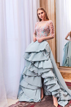Illusion Top and Ruffled Skirt Illusion Top and Ruffled Skirt