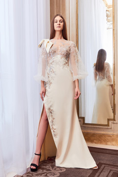 Sheer Illusion Embellished Gown