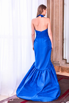 Halter Neck Fit and Flare Gown Halter Neck Fit and Flare Gown