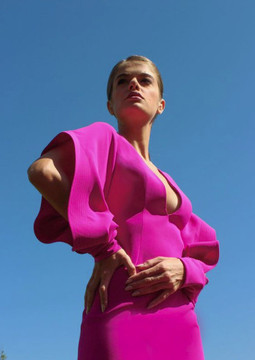 Slit Sleeve Crepe Gown Slit Sleeve Crepe Gown
