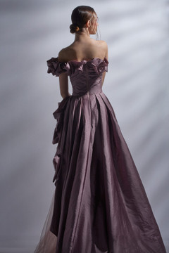 Strapless Ruffled A-Line Gown