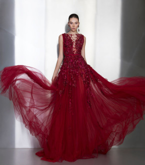 Sleeveless Illusion Neck A-Line Gown Sleeveless Illusion Neck A-Line Gown