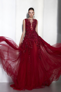 Sleeveless Illusion Neck A-Line Gown Sleeveless Illusion Neck A-Line Gown