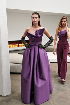 Strapless Structured Belted Ball Gown Strapless Structured Belted Ball Gown