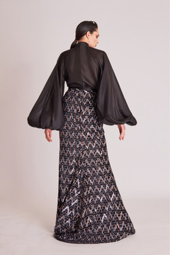 Long Sleeve Top and Embellished Skirt Long Sleeve Top and Embellished Skirt