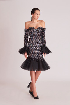 Off Shoulder Embellished Fit and Flare Dress Off Shoulder Embellished Fit and Flare Dress