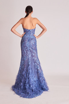 Strapless Fit and Flare Slit Gown Strapless Fit and Flare Slit Gown