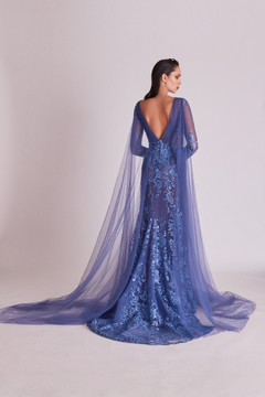 V-Neck Cape Sleeve Gown V-Neck Cape Sleeve Gown