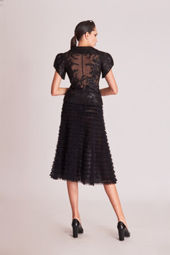 Short Sleeve Top and Ruffled Midi Skirt Short Sleeve Top and Ruffled Midi Skirt