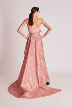 Strapless Embellished Slit Gown Strapless Embellished Slit Gown