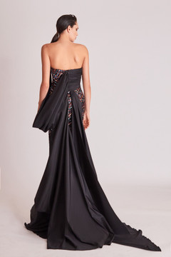 Sequin Embellished Strapless Gown