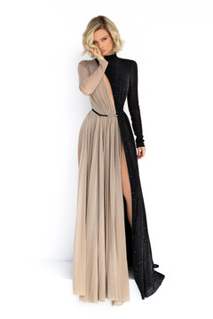 Morgan Long Sleeve Galaxy Jersey Gown