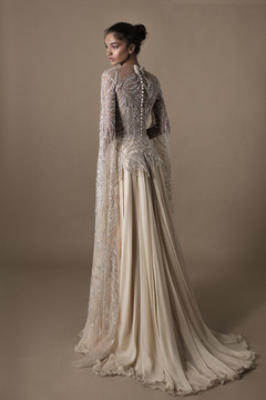 Latino Long Cape Sleeve Embroidered Gown Latino Long Cape Sleeve Embroidered Gown