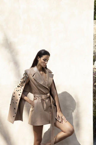 Embellished Cape Coat