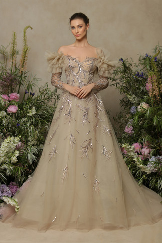 Sweetheart Long Sleeve Gown
