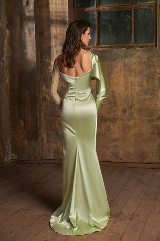 Asymmetrical Satin Gown