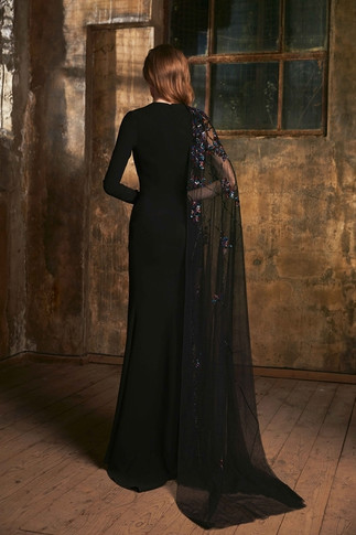 Asymmetrical Crepe Gown