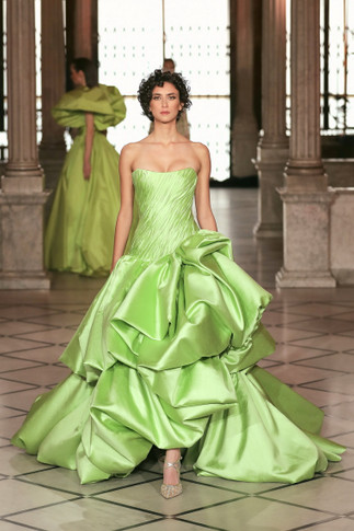 Strapless Silk Shantung Gown