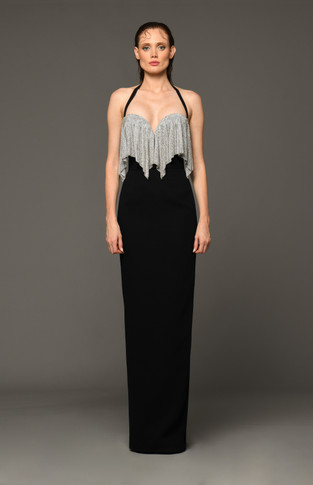 Crêpe Corseted Gown
