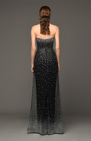 Strapless Crêpe Gown with Crystal