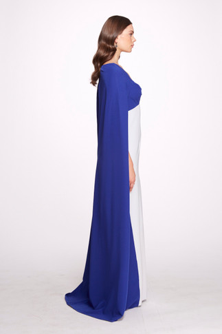 Two Tone Cape  Gown