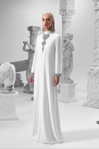 Long Sleeve Gown with Embellishment