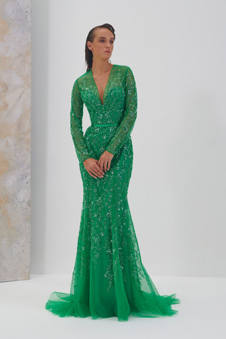 Fully Embroidered Mermaid Gown
