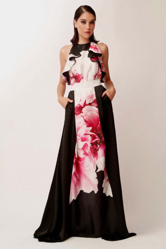Floral Ruffled Top and Skirt