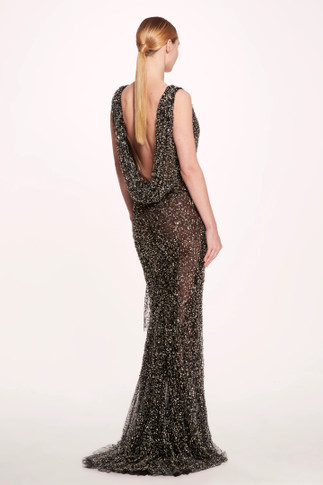 Fully Crystal Illusion Tulle Gown