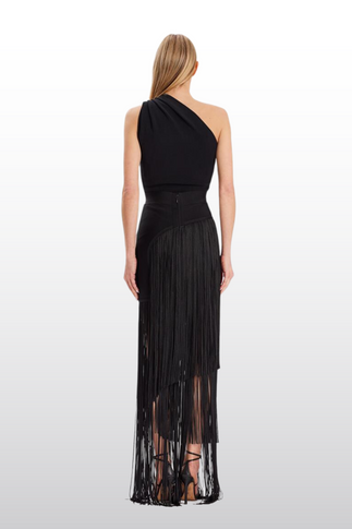 Fringe One Shoulder Gown