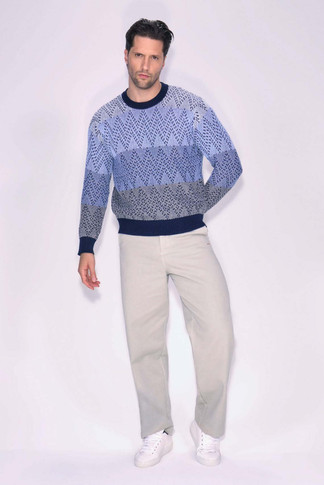 Chevron Striped Knit Sweater